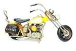 Dekoratif Metal Sarı Motosiklet resmi