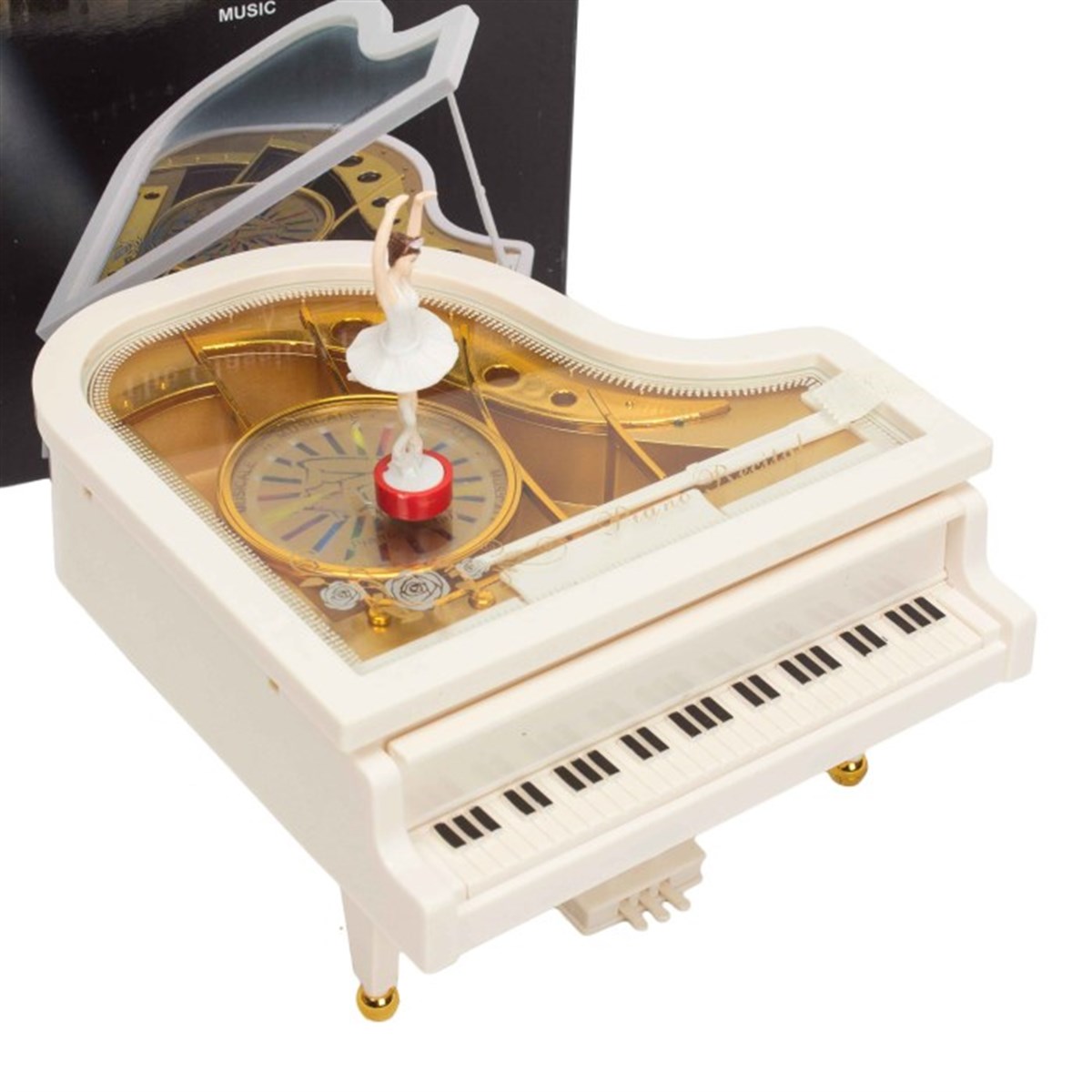 Piyano Tasarımlı Balerin Müzik Kutusu resmi