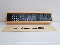 Ahşap Kutu Domino Seti Büyük Boy resmi